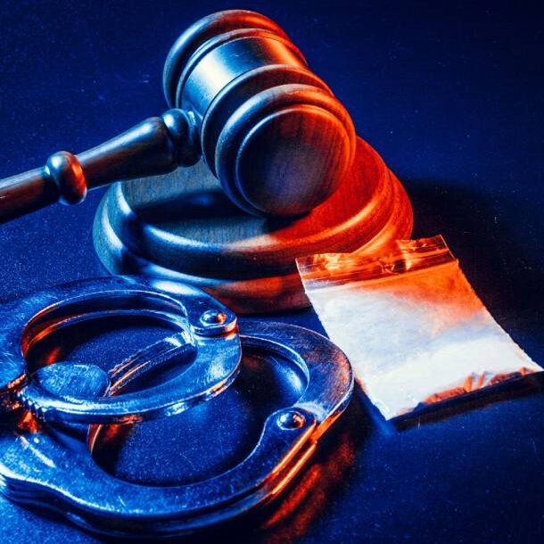 handcuffs and a gavel