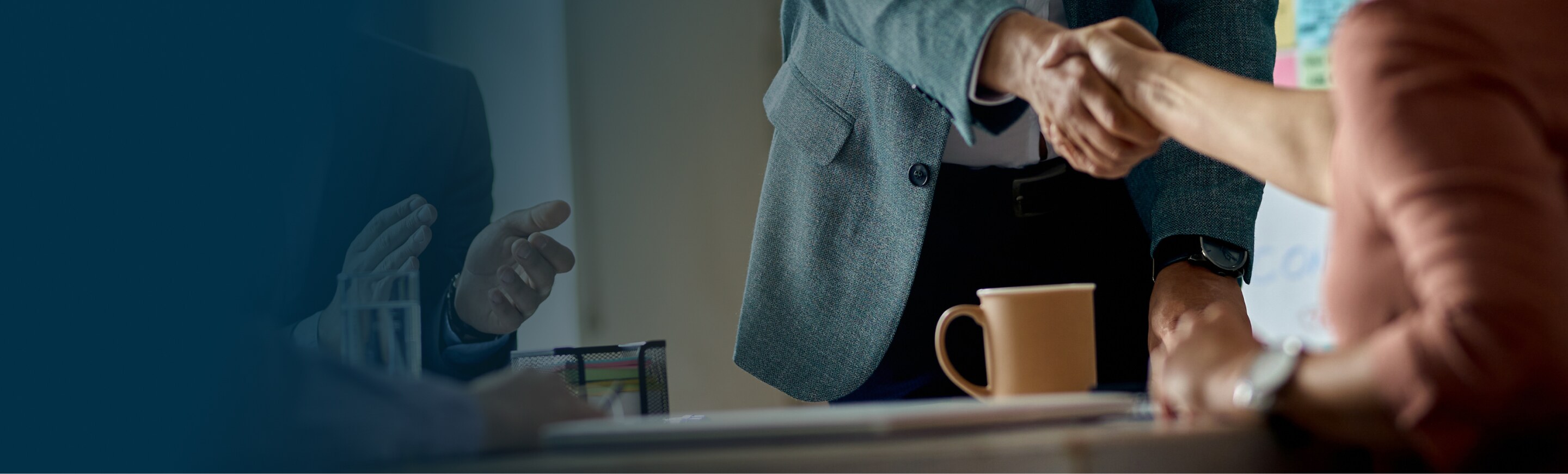 client and attorney shaking hands